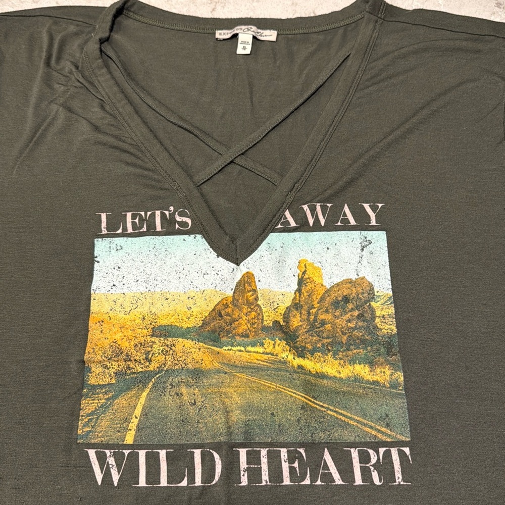 🧡 EXPRESS V-NECK STRAPPY TEE